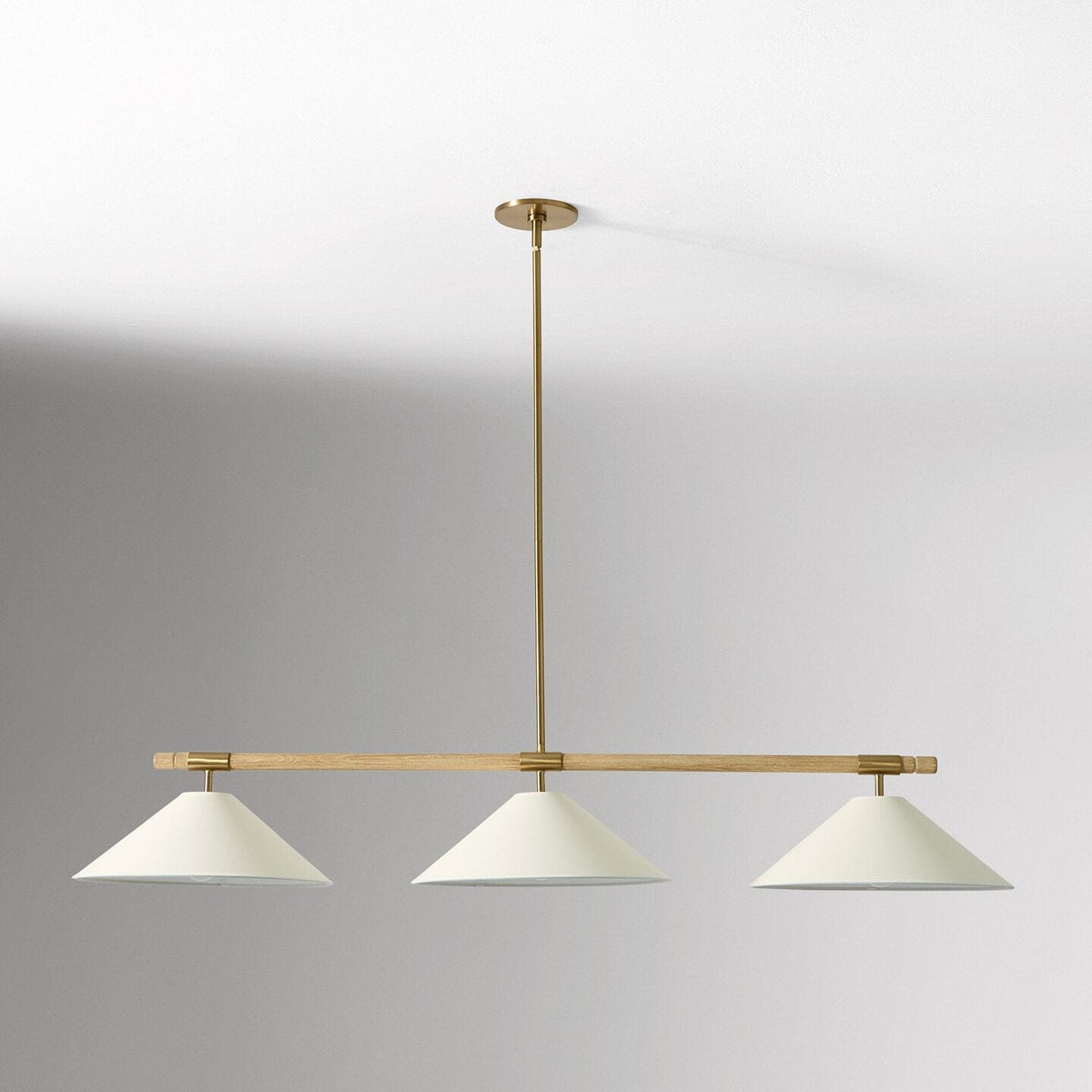 Merivale Linear Pendant Light in linen for Kitchen Island by AUVIELIGHT