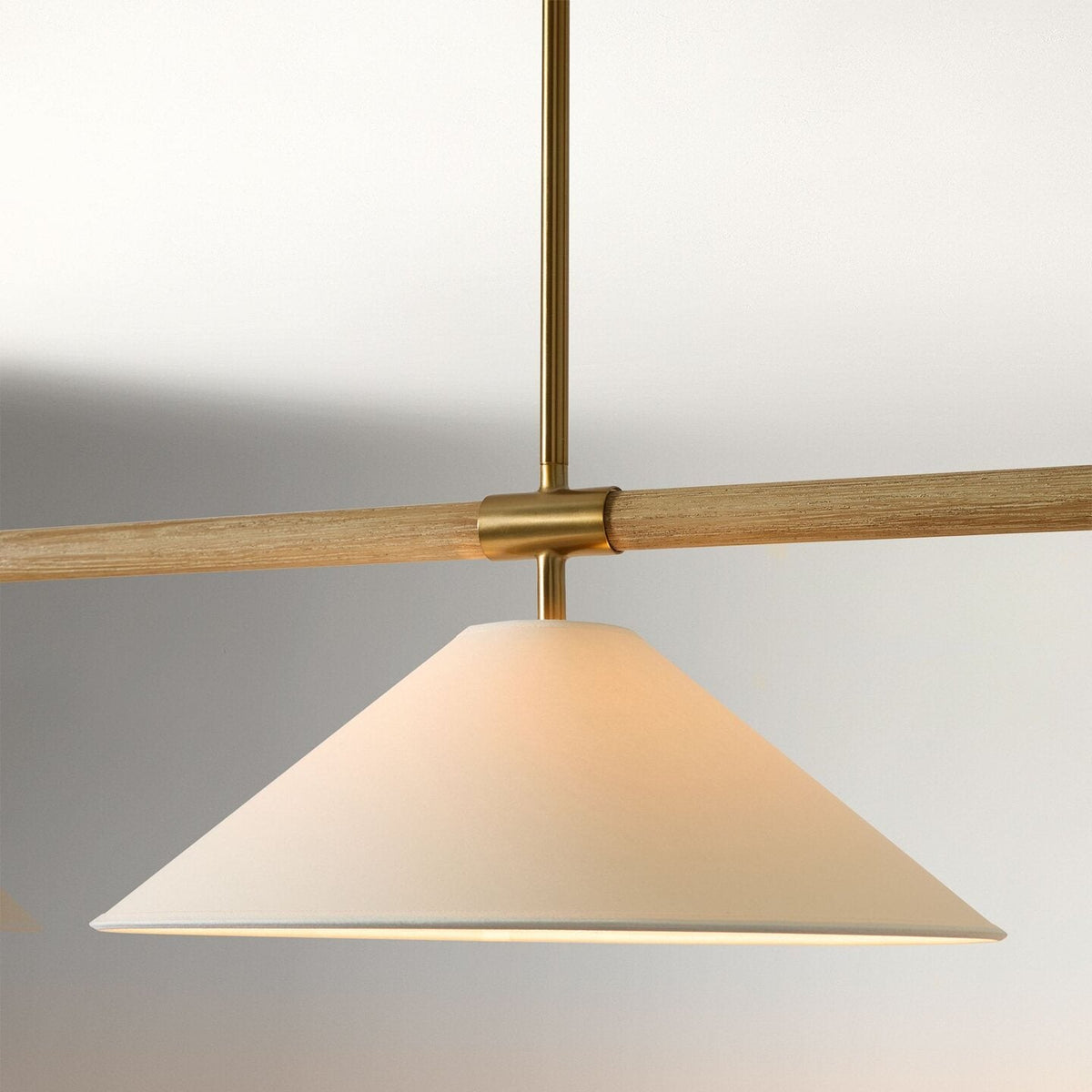 Merivale Linear Pendant Light in linen for Kitchen Island by AUVIELIGHT
