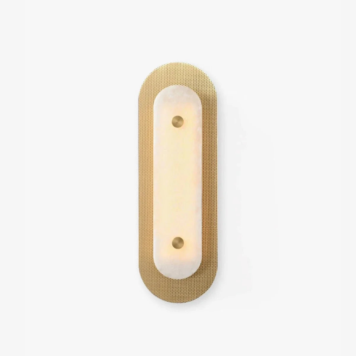Mesh Wall Light in alabaster for Hallway by AUVIELIGHT, ∅ 7.9" x H 23.6" / Gold & White / Warm Light