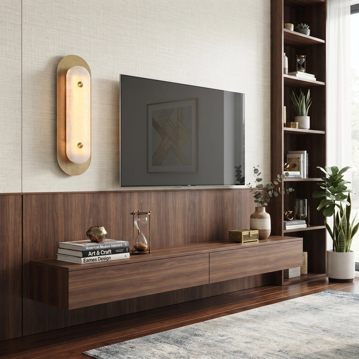 Mesh Wall Light in alabaster for Hallway by AUVIELIGHT