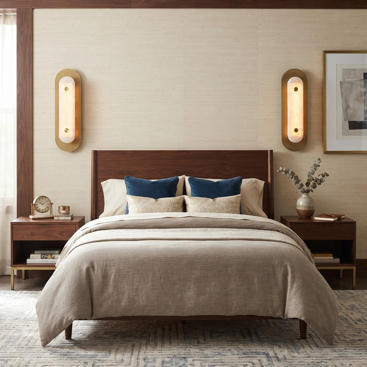 Mesh Wall Light in alabaster for Hallway by AUVIELIGHT