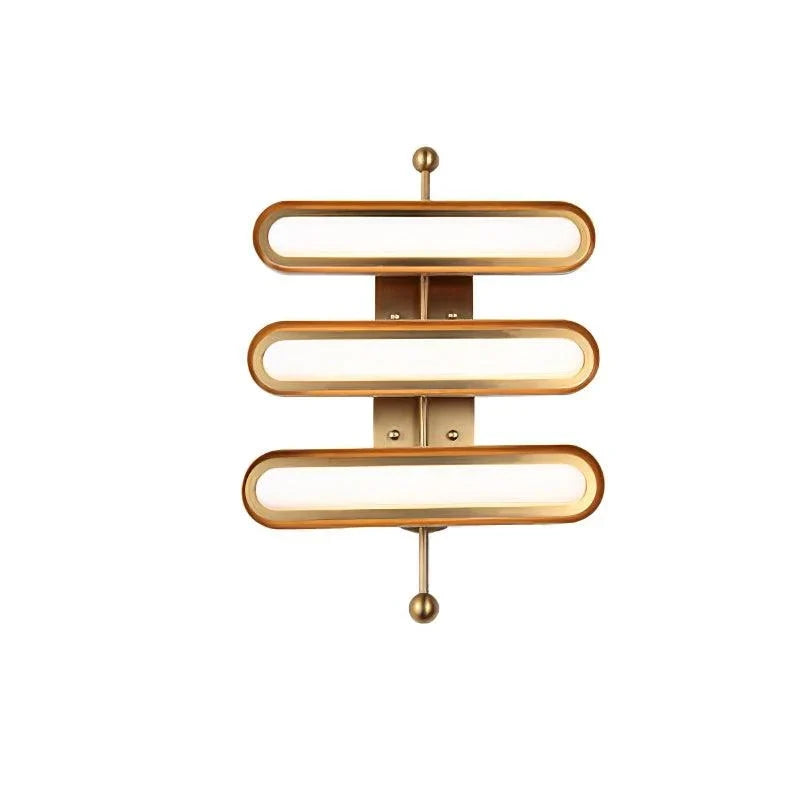 Linear Wall Sconce in acrylic for Hallway by AUVIELIGHT, ∅ 26.4" x H 18.1" / Dia 67cm x H 46cm / Gold & Frosted white / Warm White