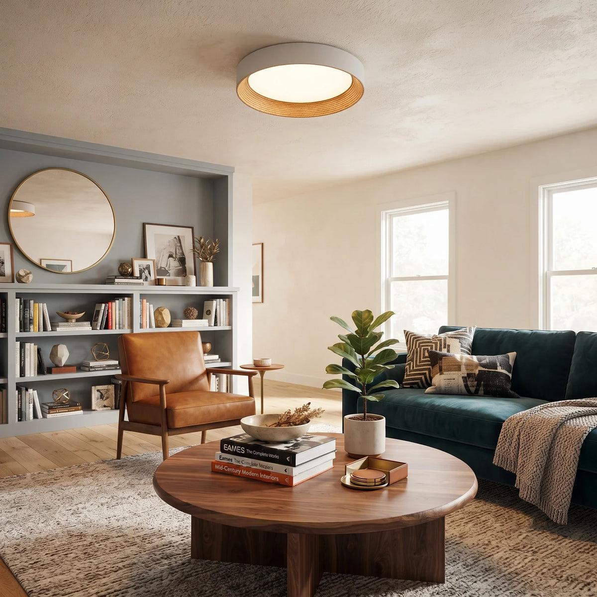Ring Flush Mount in acrylic for Low Ceilings by AUVIELIGHT