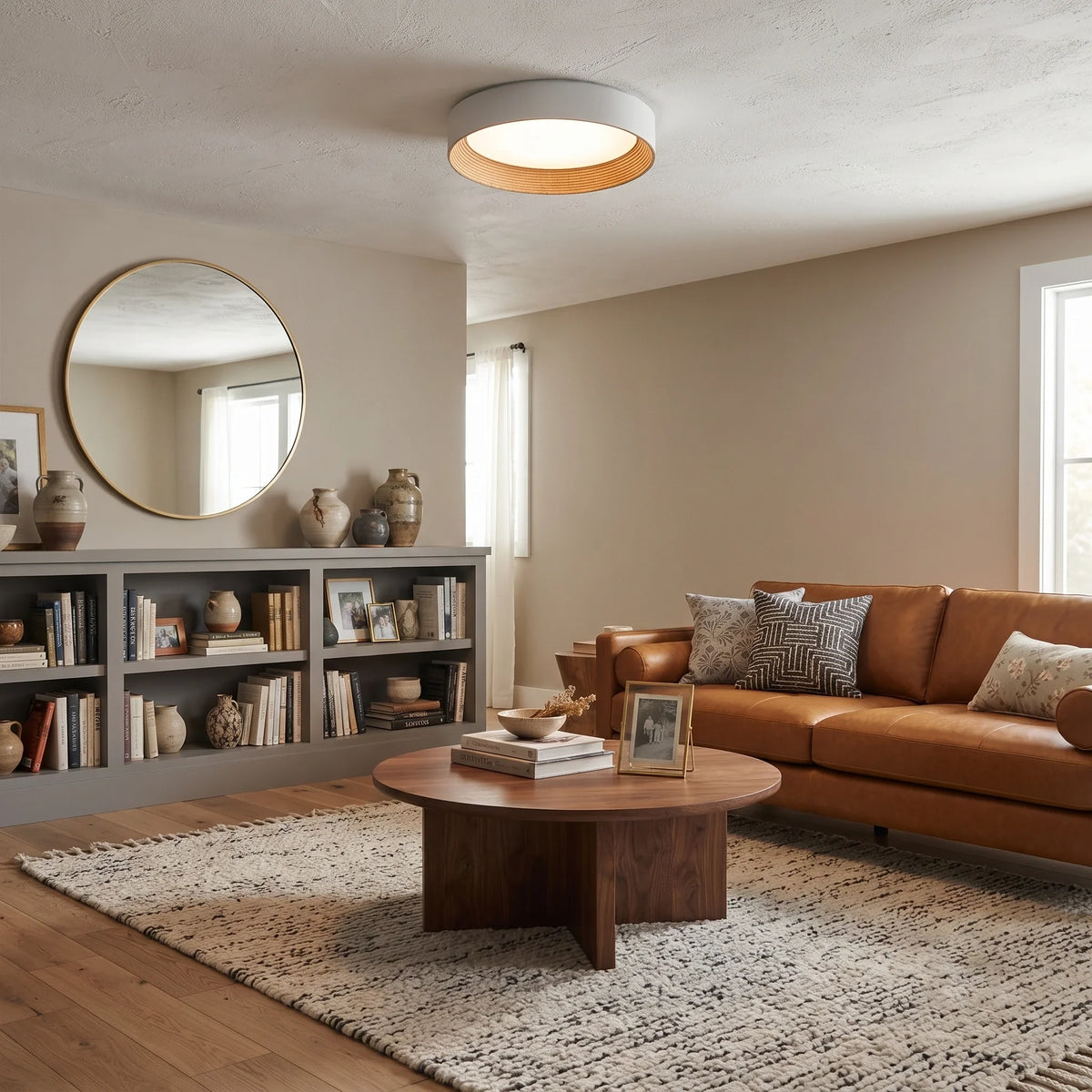 Ring Flush Mount in acrylic for Low Ceilings by AUVIELIGHT