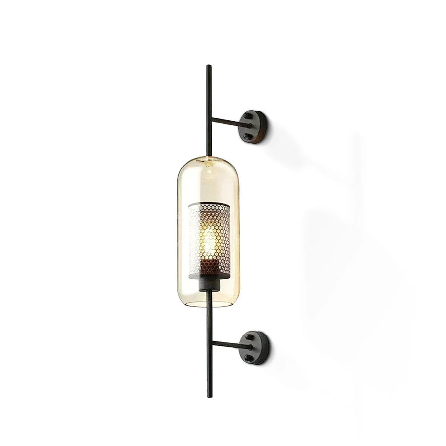 Cylindrical Wall Sconce in glass for Hallway by AUVIELIGHT