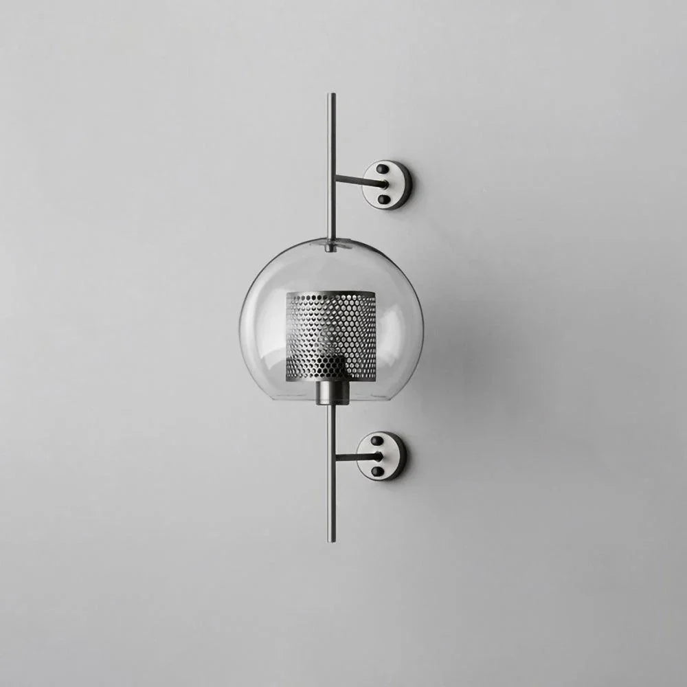Cylindrical Wall Sconce in glass for Hallway by AUVIELIGHT, ∅ 7.9" x H 21.6" / Dia 20cm x H 55cm / Silver / Clear and 1 other sizes