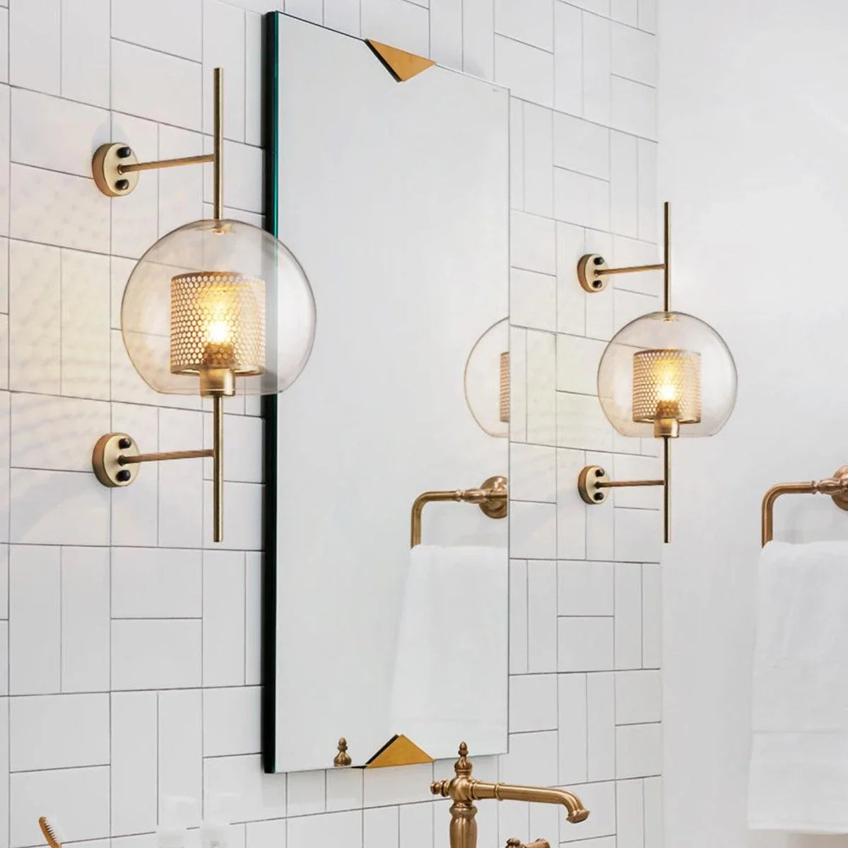Cylindrical Wall Sconce in glass for Hallway by AUVIELIGHT