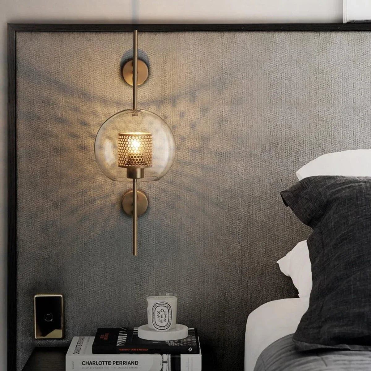 Cylindrical Wall Sconce in glass for Hallway by AUVIELIGHT