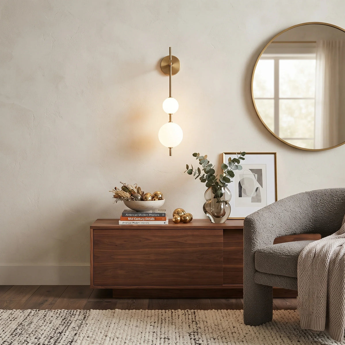 Globe Linear Wall Sconce in glass for Hallway by AUVIELIGHT