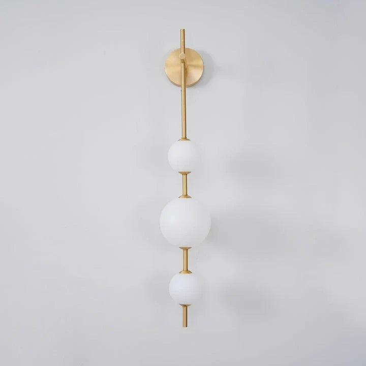 Globe Linear Wall Sconce in glass for Hallway by AUVIELIGHT, ∅ 5.9" x H 33.5" / Dia 15cm x H 85cm / Brass & Glass ball / Warm Light and 1 other