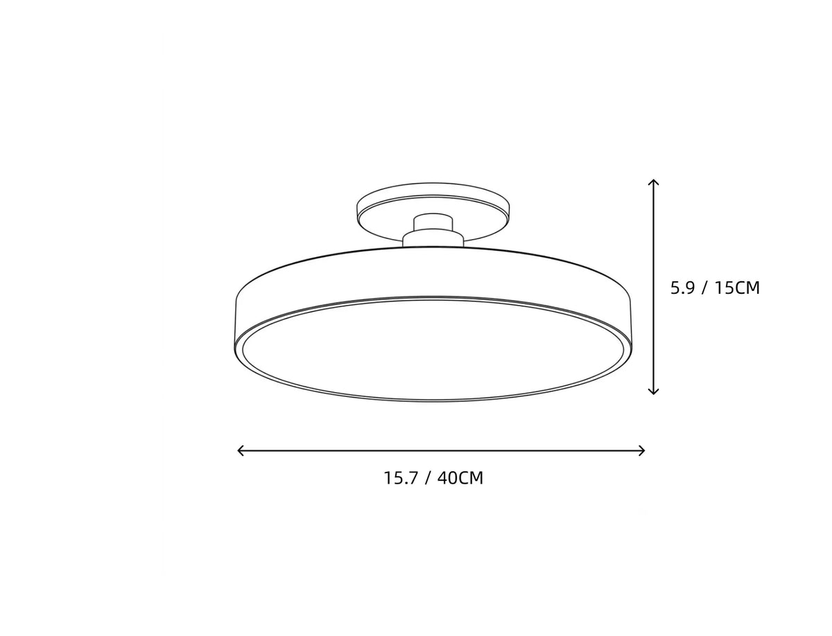 Round Flush Mount in metal for Low Ceilings by AUVIELIGHT