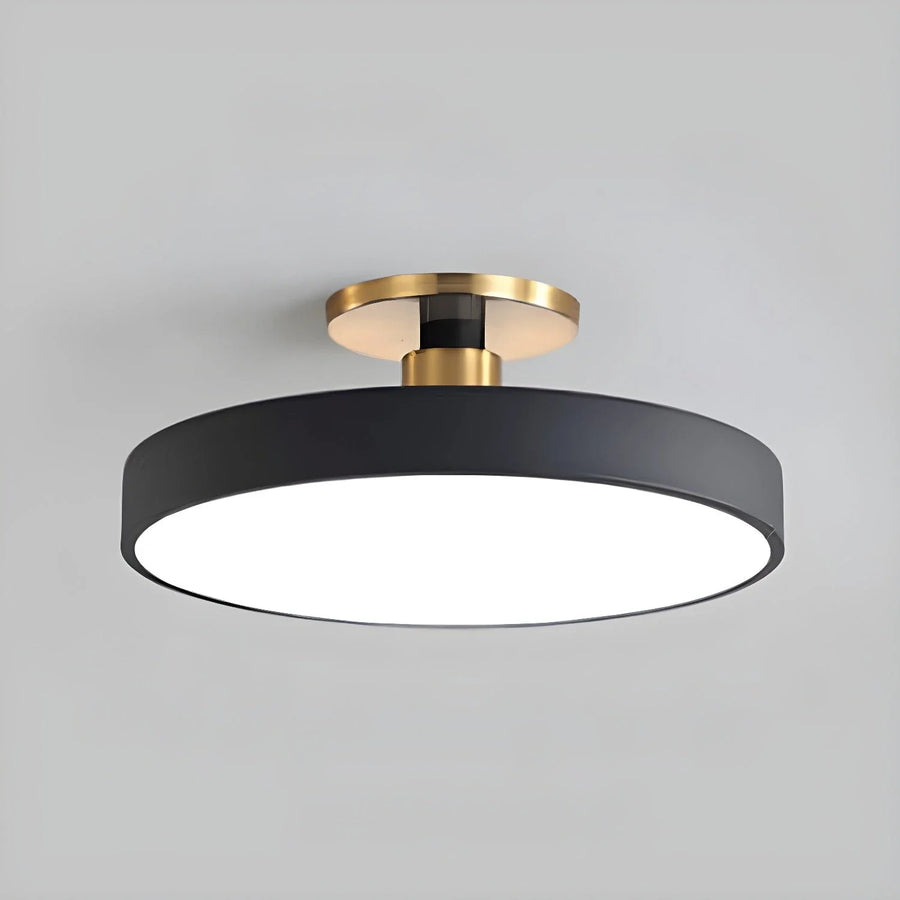 Round Flush Mount in metal for Low Ceilings by AUVIELIGHT, ∅ 11.8" x H 5.1" / Colour / Warm Light and 1 other sizes