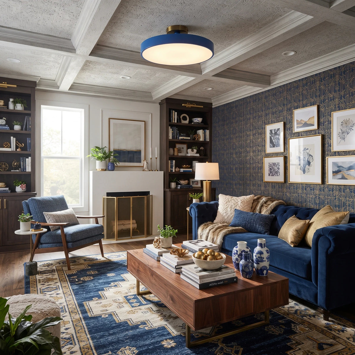 Round Flush Mount in metal for Low Ceilings by AUVIELIGHT