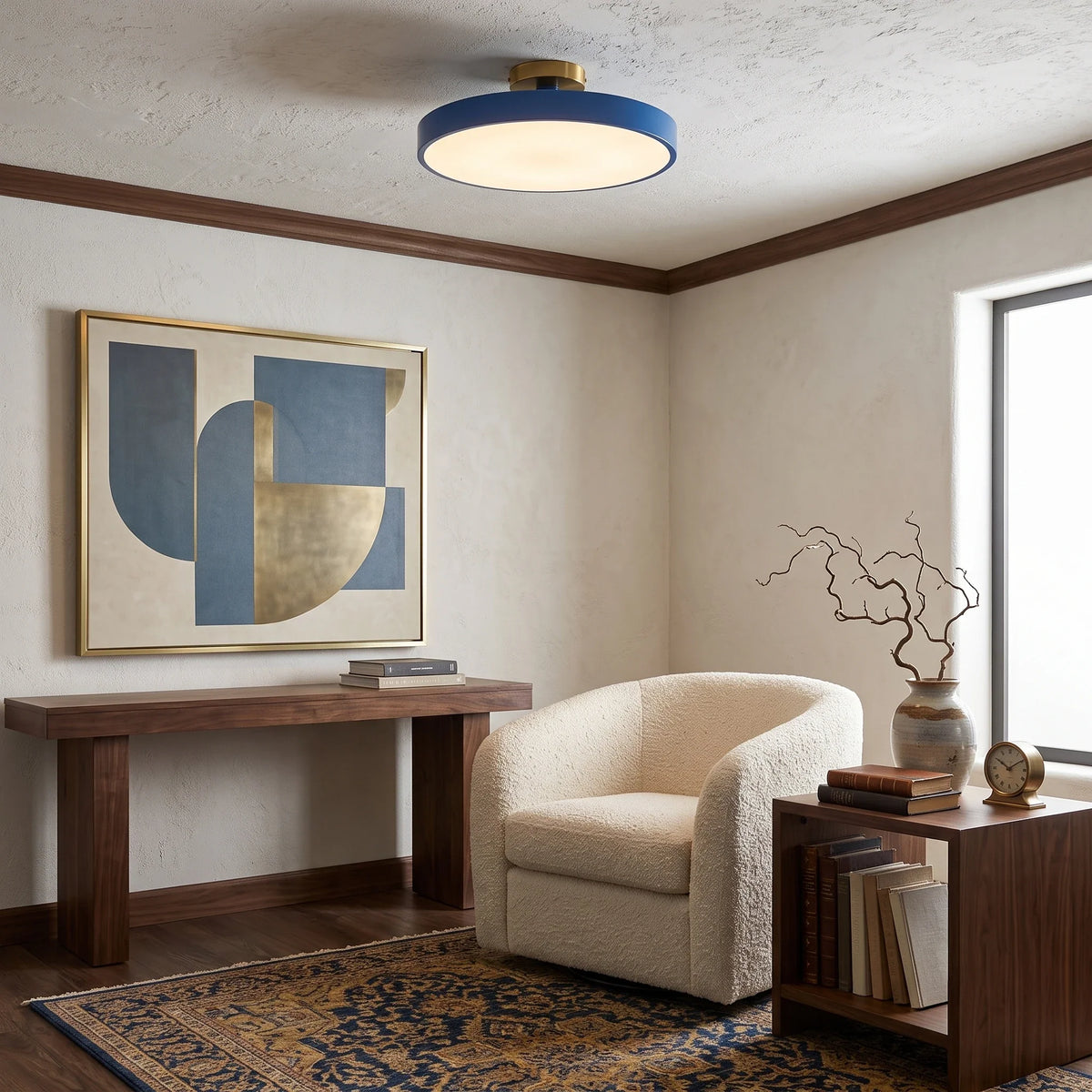 Round Flush Mount in metal for Low Ceilings by AUVIELIGHT