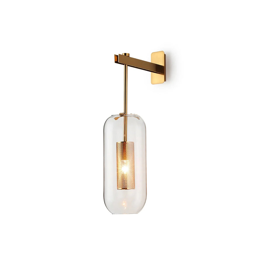 Cylindrical Wall Sconce in glass for Hallway by AUVIELIGHT