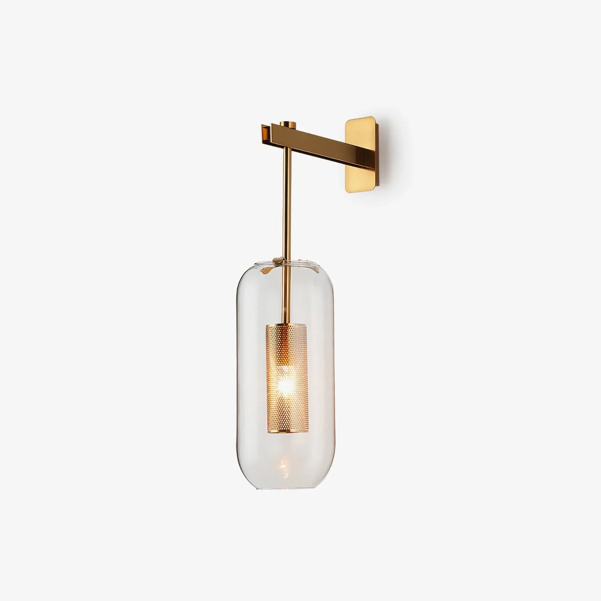 Cylindrical Wall Sconce in glass for Hallway by AUVIELIGHT