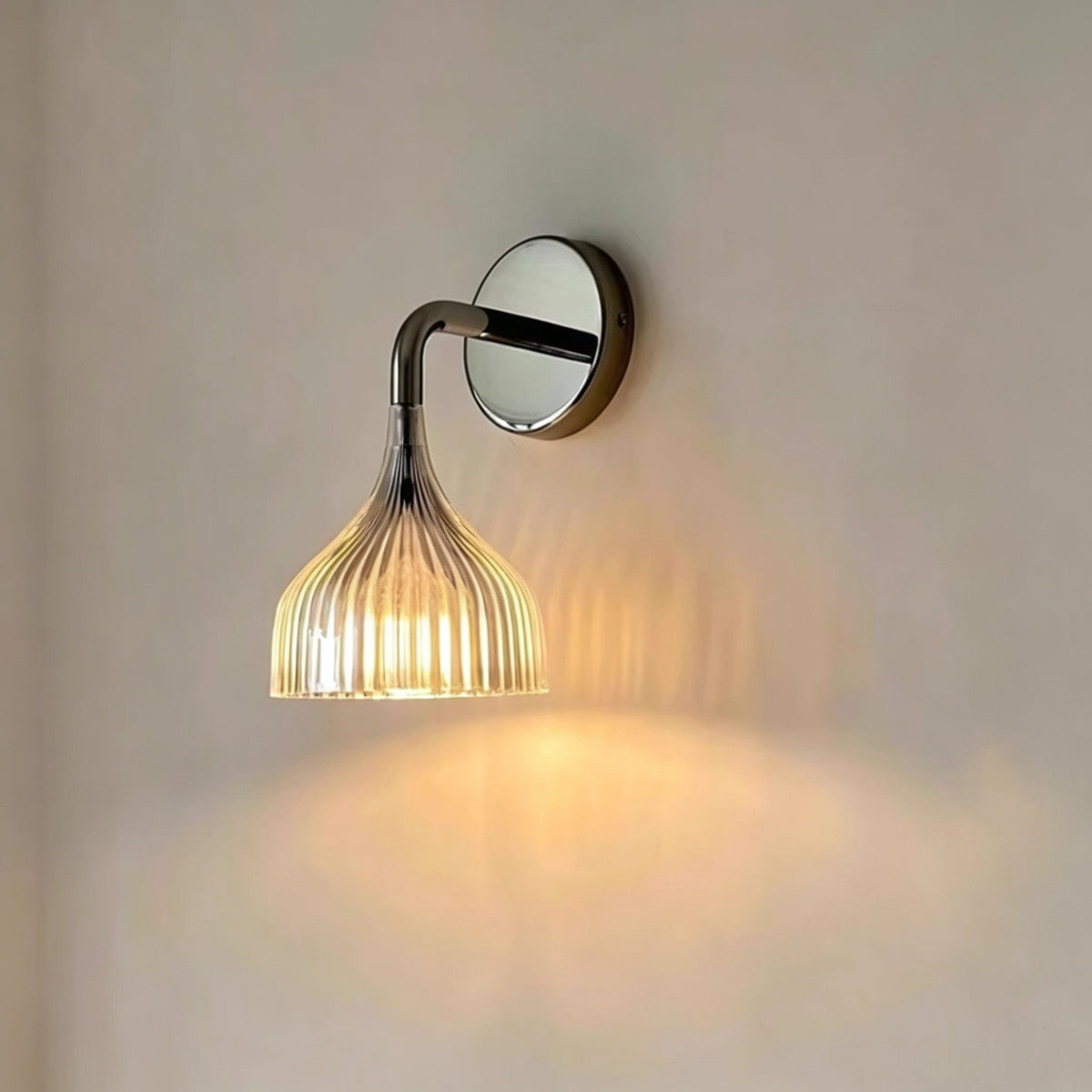Plastic Ribbed Wall Sconce in metal for Hallway by AUVIELIGHT
