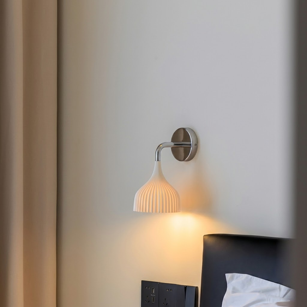 Plastic Ribbed Wall Sconce in metal for Hallway by AUVIELIGHT