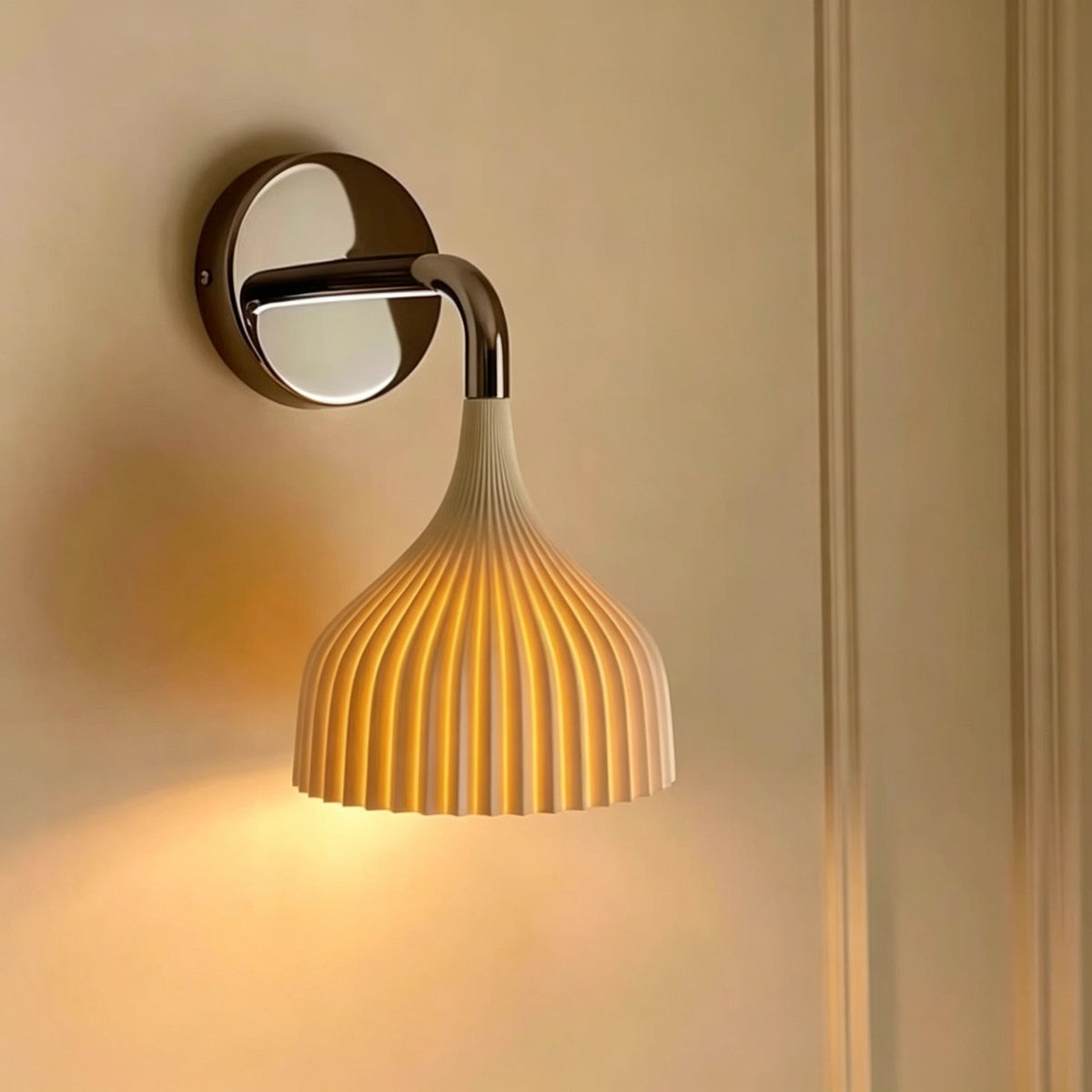 Plastic Ribbed Wall Sconce in metal for Hallway by AUVIELIGHT
