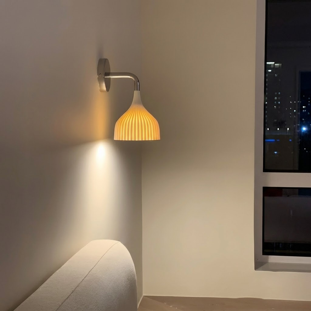 Plastic Ribbed Wall Sconce in metal for Hallway by AUVIELIGHT
