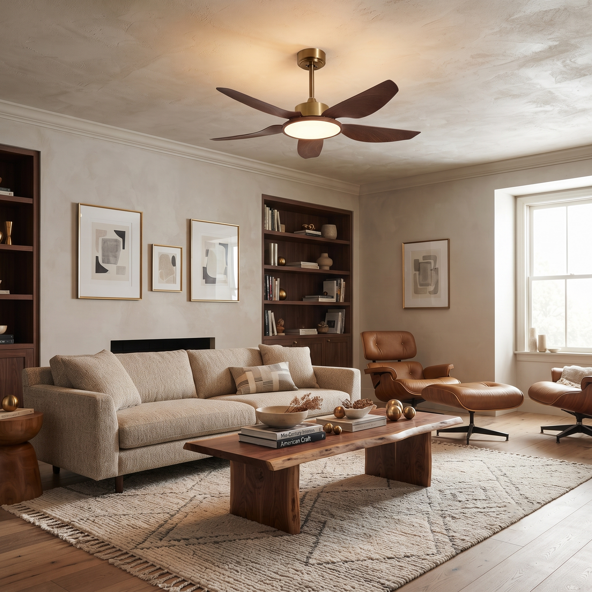ABS Ceiling Fan Light in metal for Living Room by AUVIELIGHT