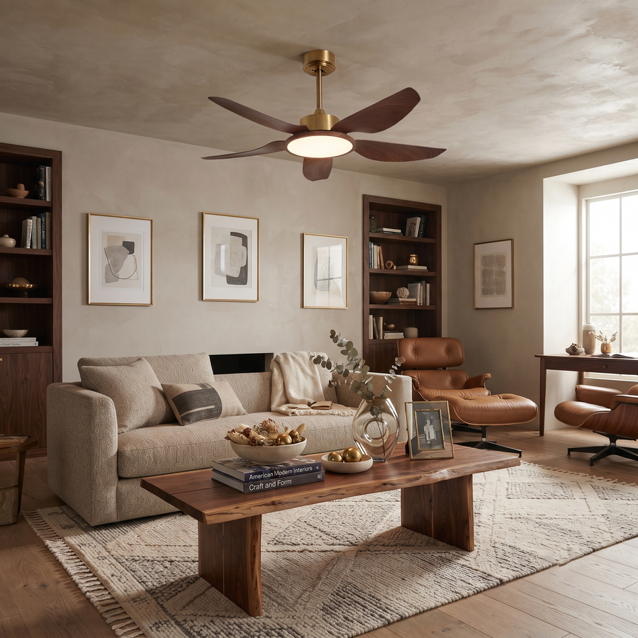 ABS Ceiling Fan Light in metal for Living Room by AUVIELIGHT