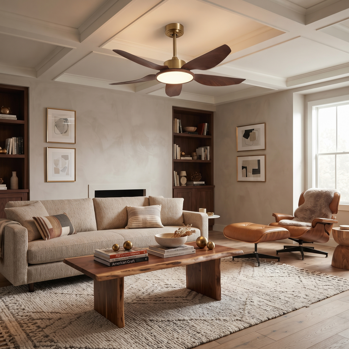 ABS Ceiling Fan Light in metal for Living Room by AUVIELIGHT