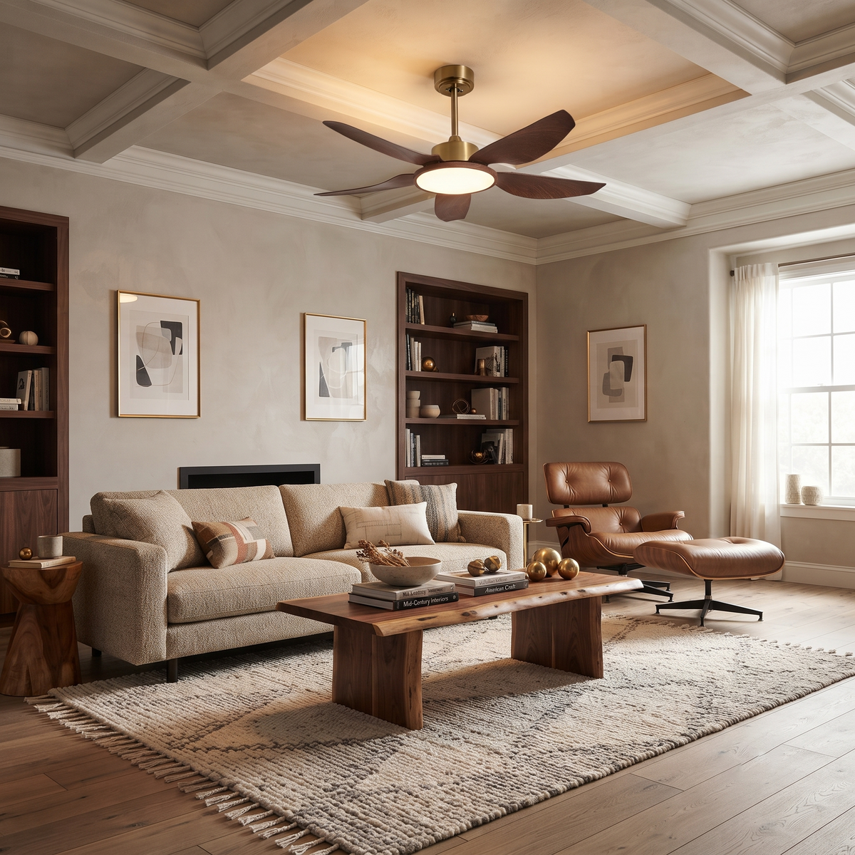 ABS Ceiling Fan Light in metal for Living Room by AUVIELIGHT