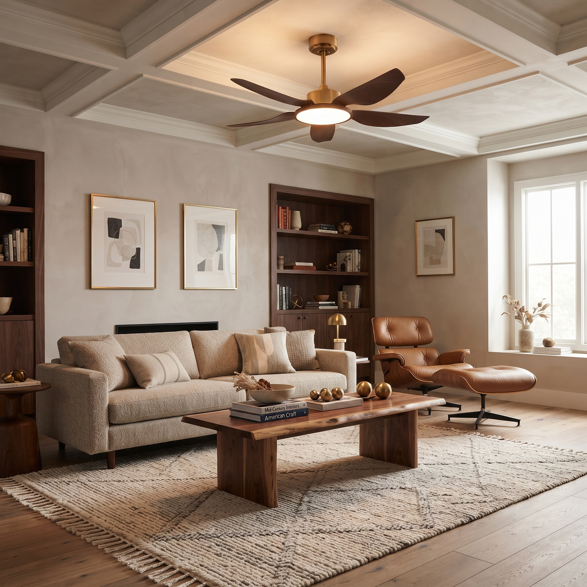 ABS Ceiling Fan Light in metal for Living Room by AUVIELIGHT