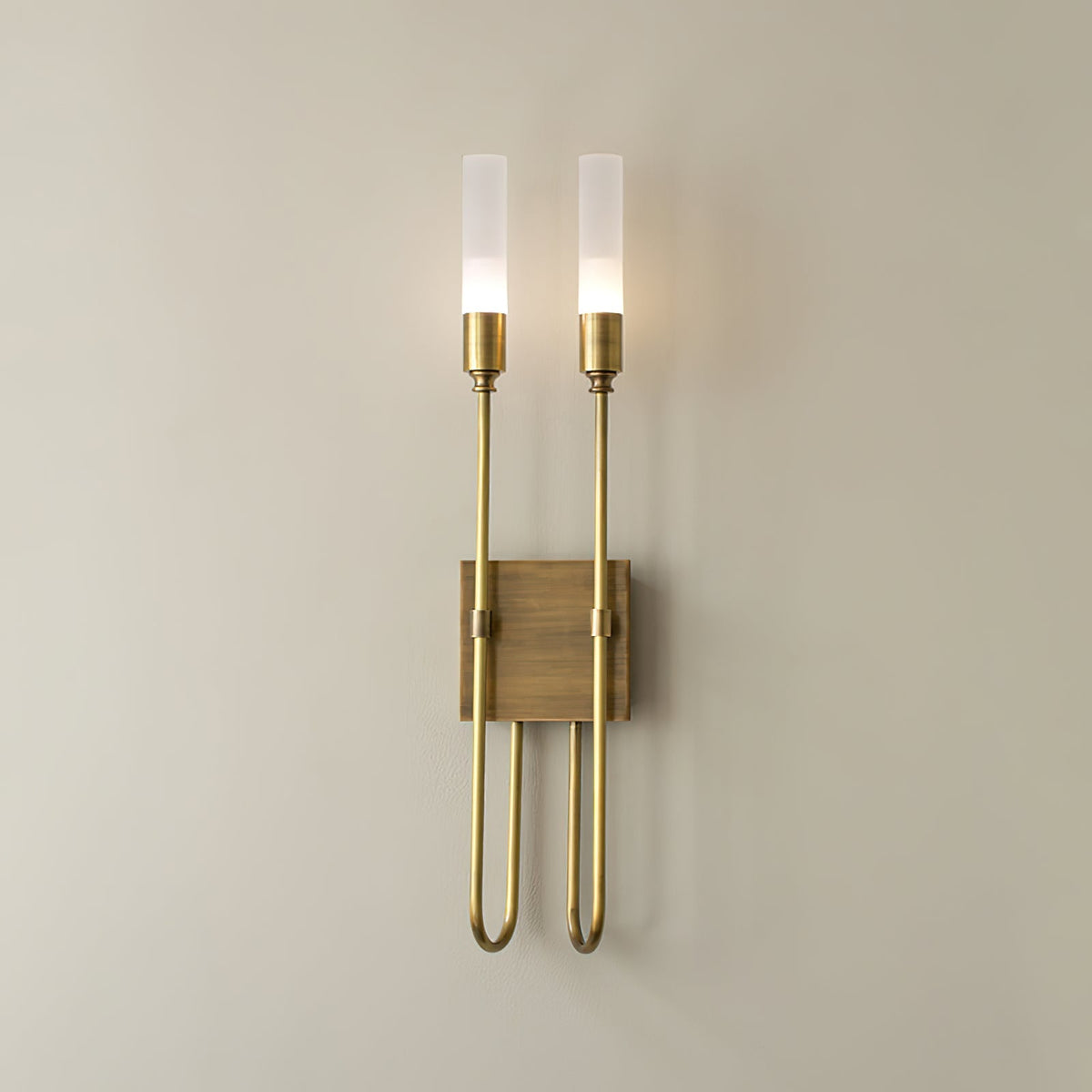 Dual Wall Sconce in acrylic for Hallway by AUVIELIGHT, ∅ 5.5"xH23.6" / Antique Brass (brass)