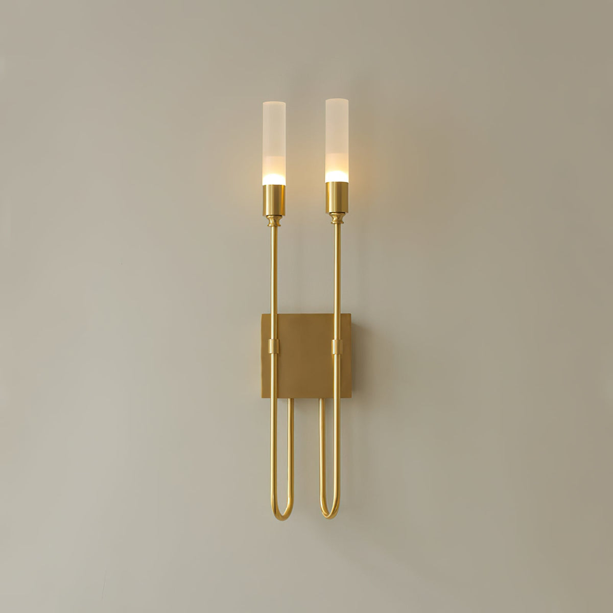 Dual Wall Sconce in acrylic for Hallway by AUVIELIGHT, ∅ 5.5"xH23.6" / Copper (lron)