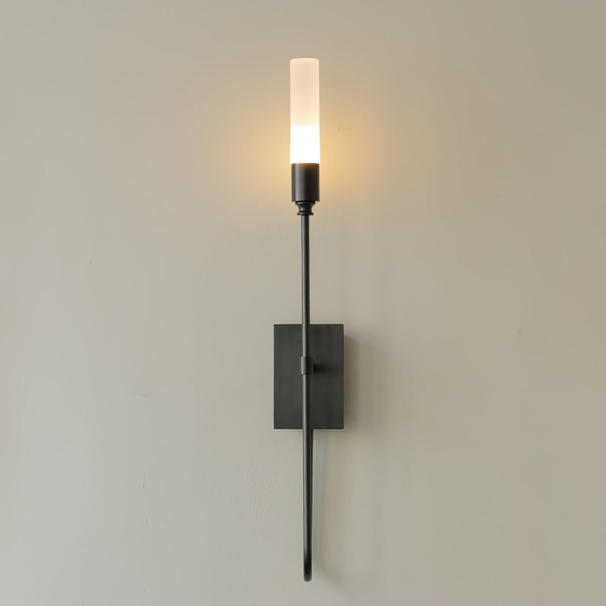 Dual Wall Sconce in acrylic for Hallway by AUVIELIGHT, ∅ 3.9" xH 23.6" / Black (Iron)