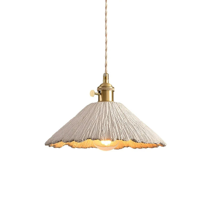 Microcement Wavy Pendant Light for Kitchen Island by AUVIELIGHT, Model B ∅ 9.8"x H 5.9” / Gold & Cement Grey