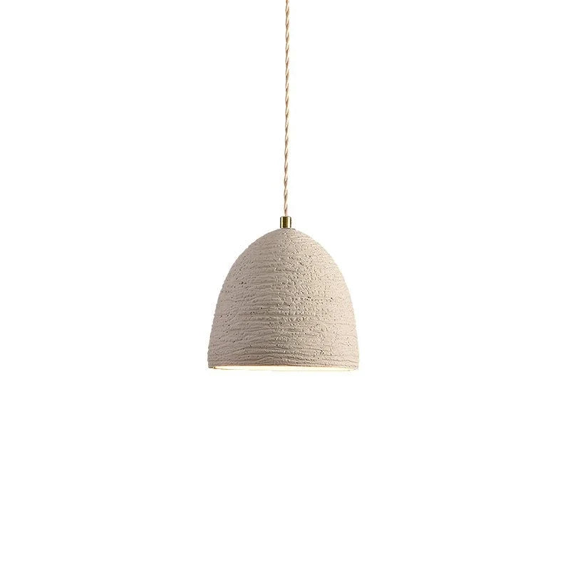 Microcement Wavy Pendant Light for Kitchen Island by AUVIELIGHT, Model D ∅ 5.9"x H 6.3" / Gold & Cement Grey