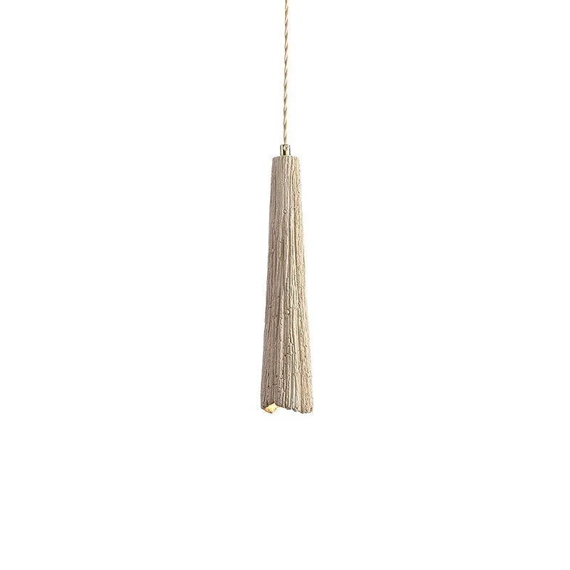 Microcement Wavy Pendant Light for Kitchen Island by AUVIELIGHT, Model C ∅ 2.4" x H 12.2" / Gold & Cement Grey