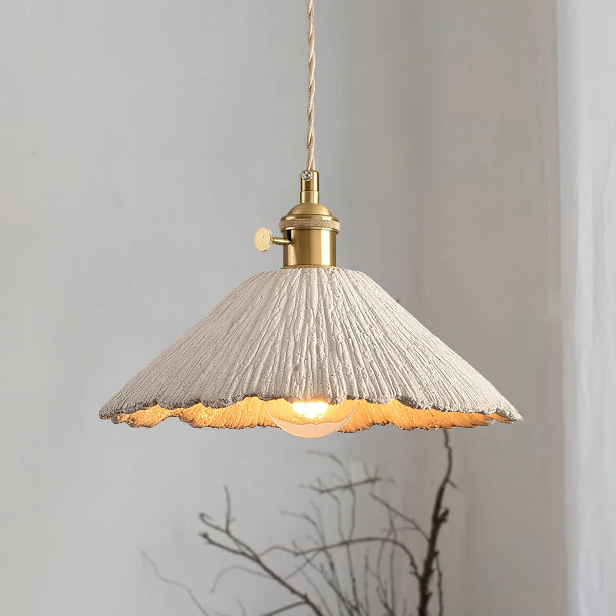Microcement Wavy Pendant Light for Kitchen Island by AUVIELIGHT