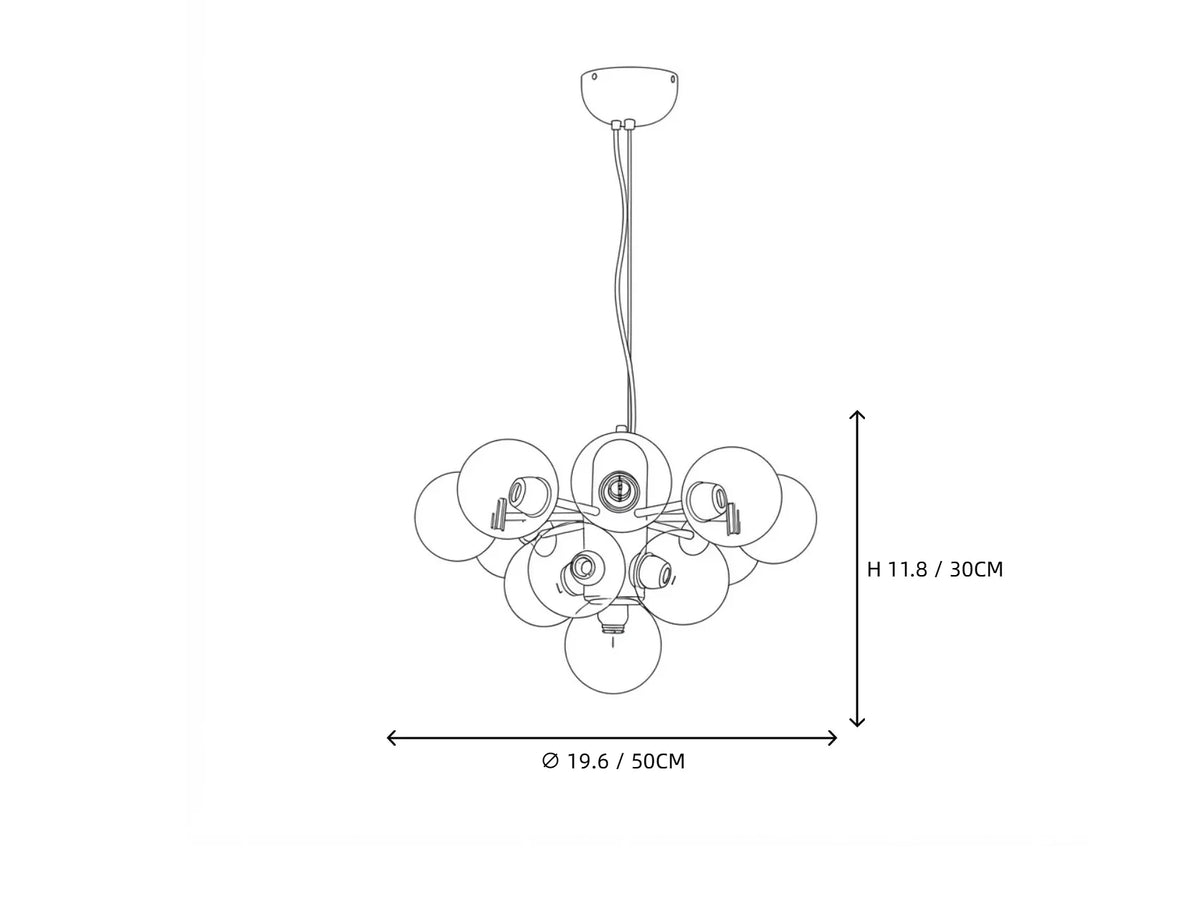 Mid-Century Bubble Cluster Pendant Light for Kitchen Island by AUVIELIGHT
