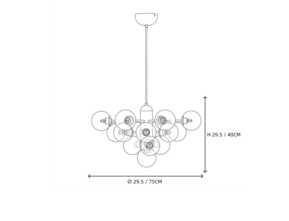 Mid-Century Bubble Cluster Pendant Light for Kitchen Island by AUVIELIGHT