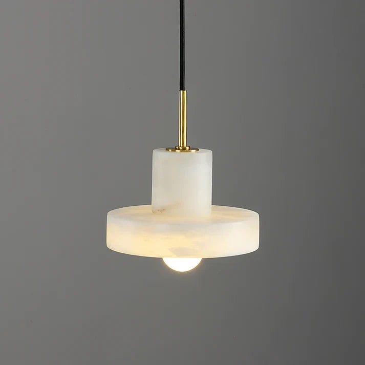 Modern Disc Pendant Light in alabaster for Kitchen Island by AUVIELIGHT