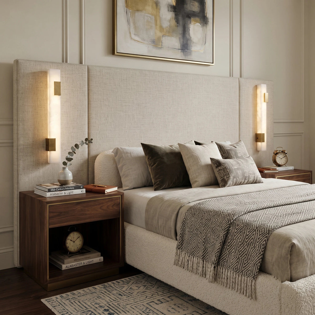 Minimalist Pillar Wall Sconce in brass for Hallway by AUVIELIGHT