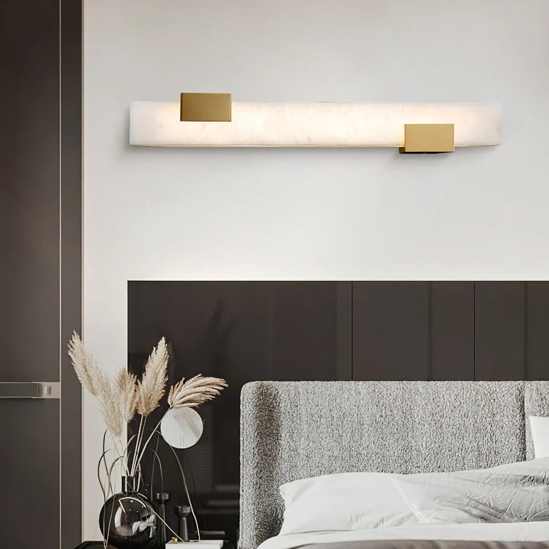 Minimalist Pillar Wall Sconce in brass for Hallway by AUVIELIGHT