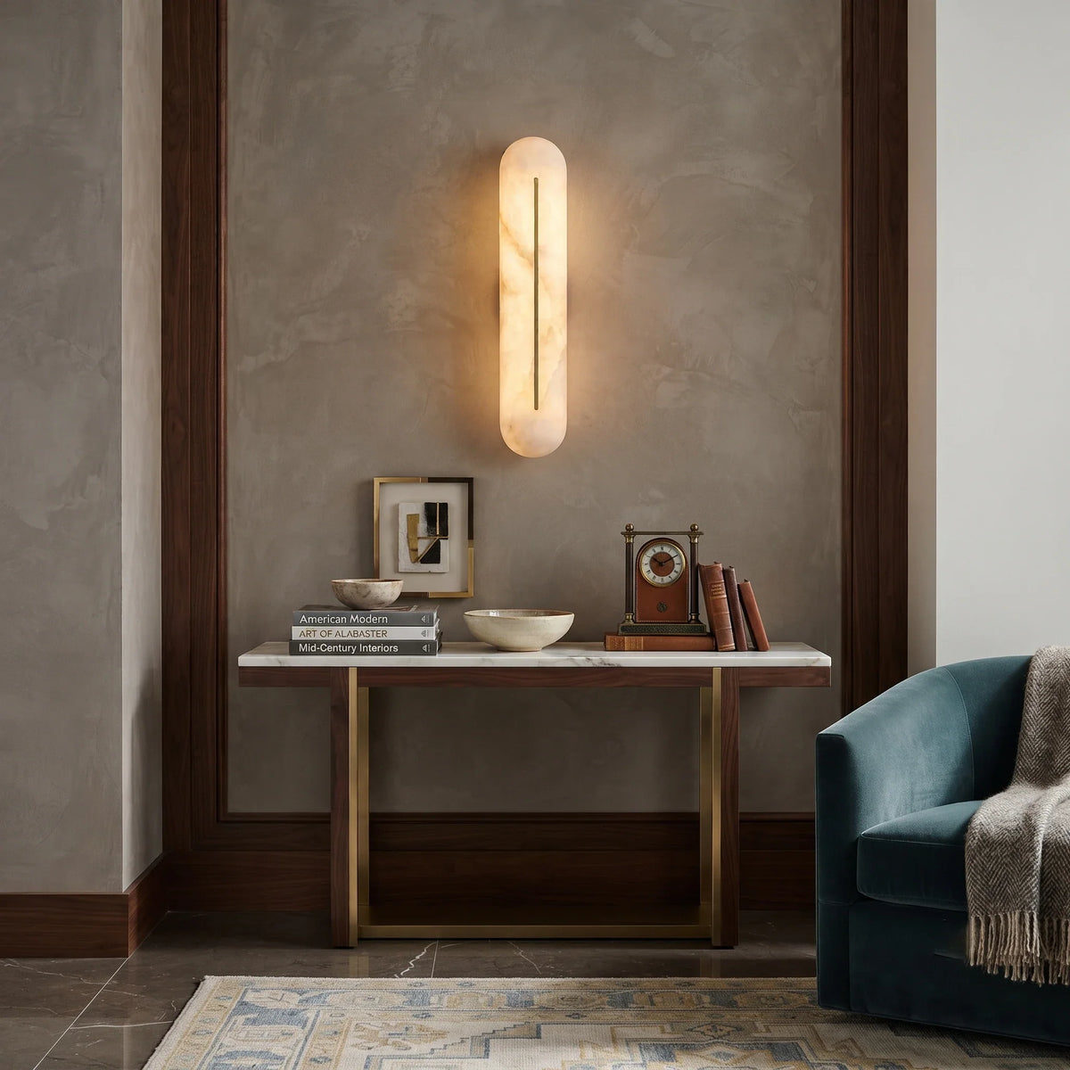 Inlaid Wall Sconce in alabaster for Hallway by AUVIELIGHT