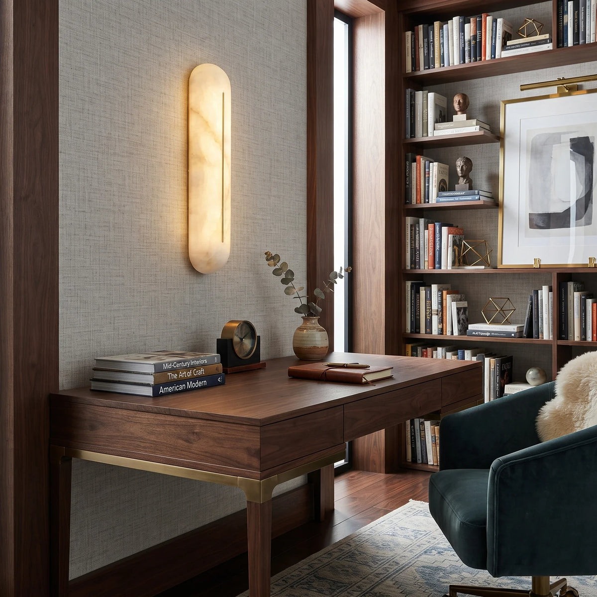Inlaid Wall Sconce in alabaster for Hallway by AUVIELIGHT