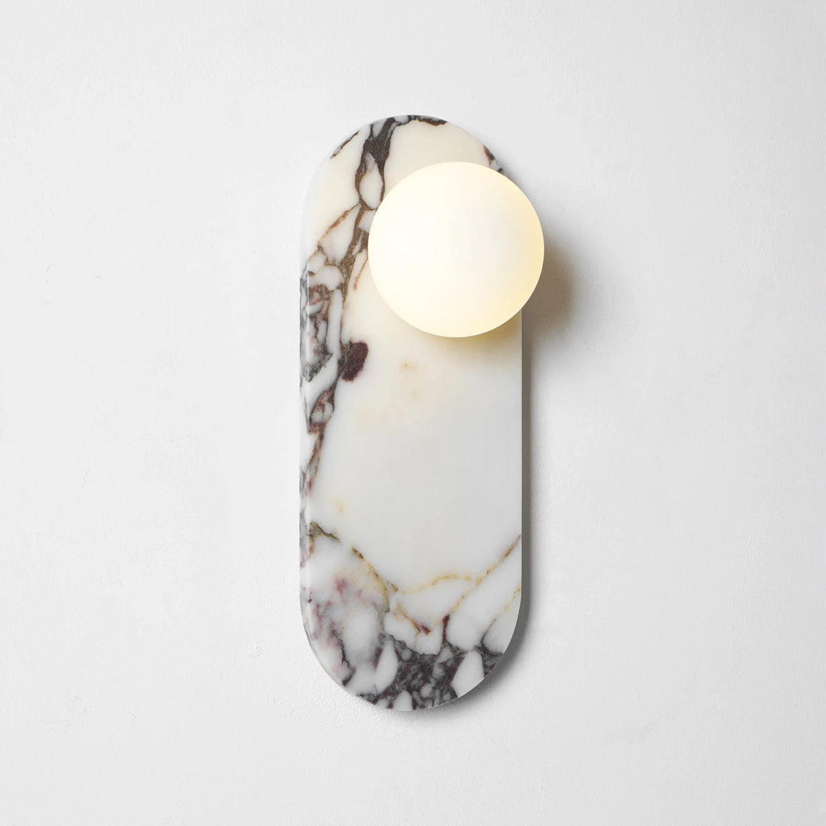 Minimalist Pillar Wall Sconce in marble for Hallway by AUVIELIGHT, 1 head D 12cm x H 35cm / ∅ 4.7″ x H 13.7″ / White Marble