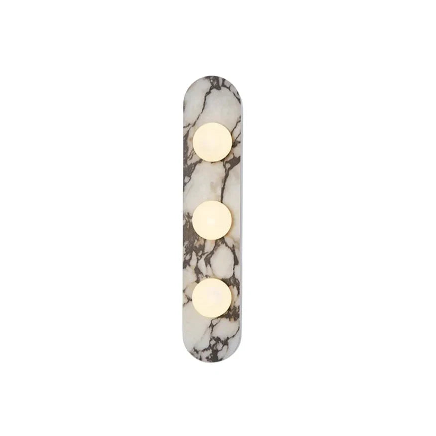 Minimalist Pillar Wall Sconce in marble for Hallway by AUVIELIGHT, 3 heads D 12cm x H 60cm / ∅ 4.7″ x H 23.6″ / White Marble