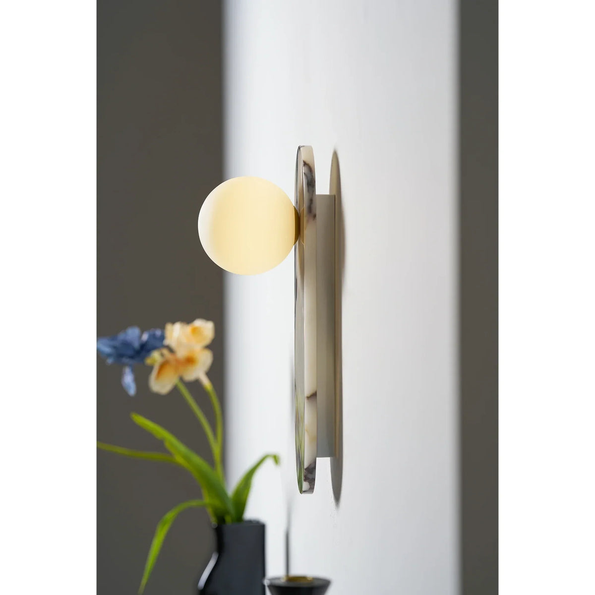 Minimalist Pillar Wall Sconce in marble for Hallway by AUVIELIGHT