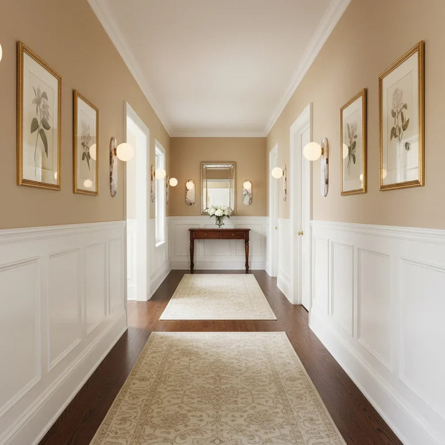 Minimalist Pillar Wall Sconce in marble for Hallway by AUVIELIGHT