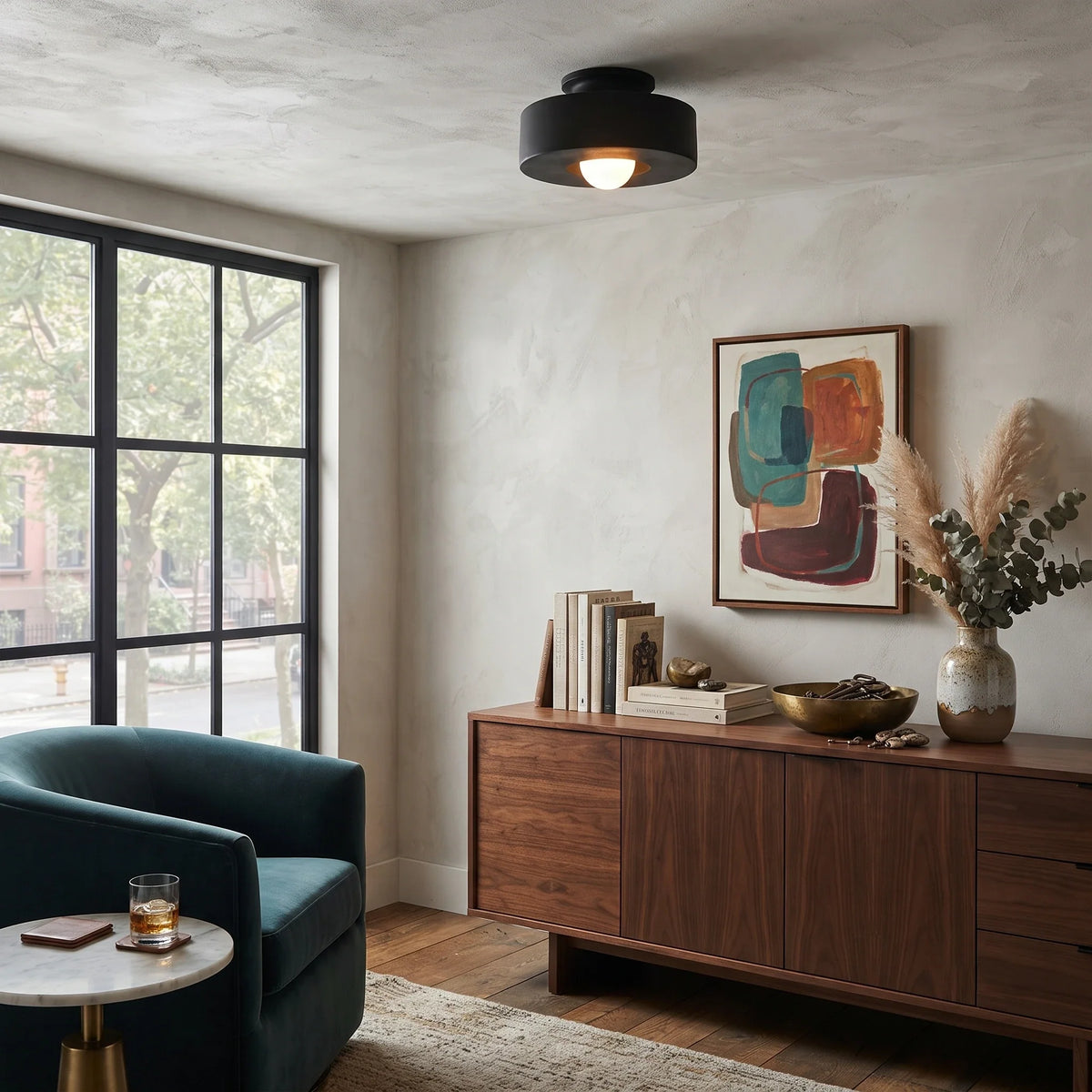 Resin Flush Mount for Low Ceilings by AUVIELIGHT