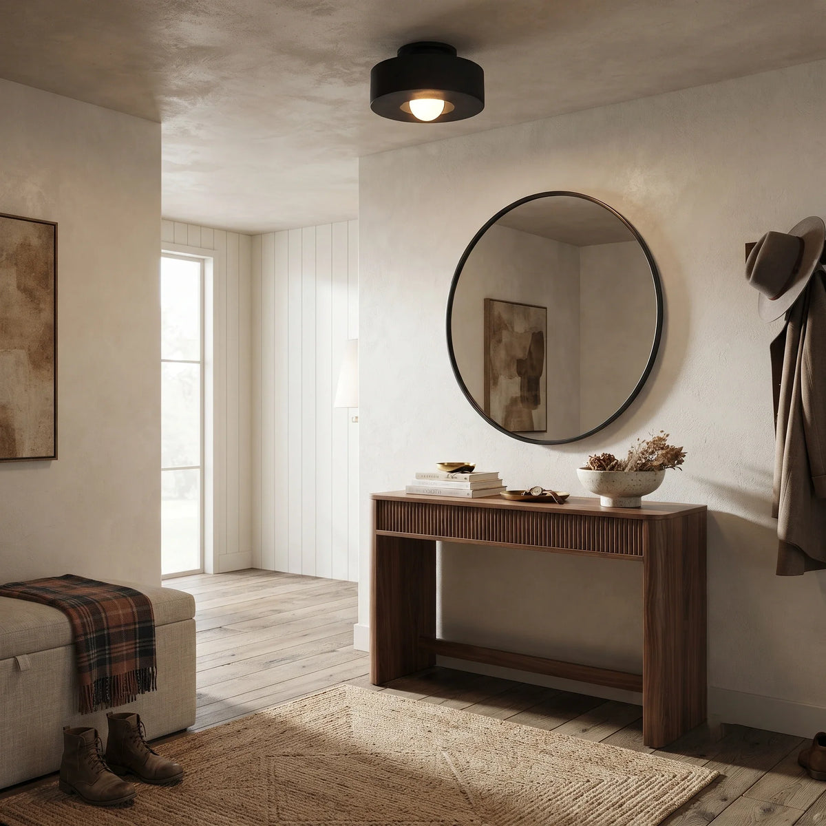 Resin Flush Mount for Low Ceilings by AUVIELIGHT