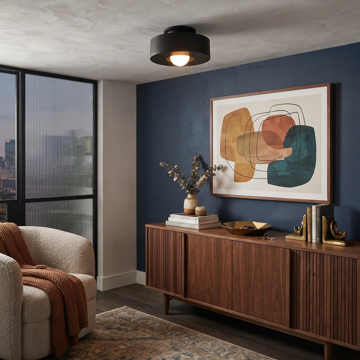 Resin Flush Mount for Low Ceilings by AUVIELIGHT